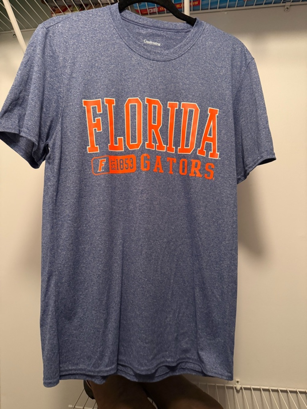 Florida Gators Men's Heather Blue Short Sleeve Tee with Orange Logo